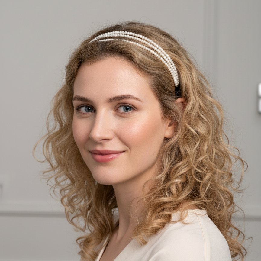 Pearl Headband Three Layers for Retro Feminine Style