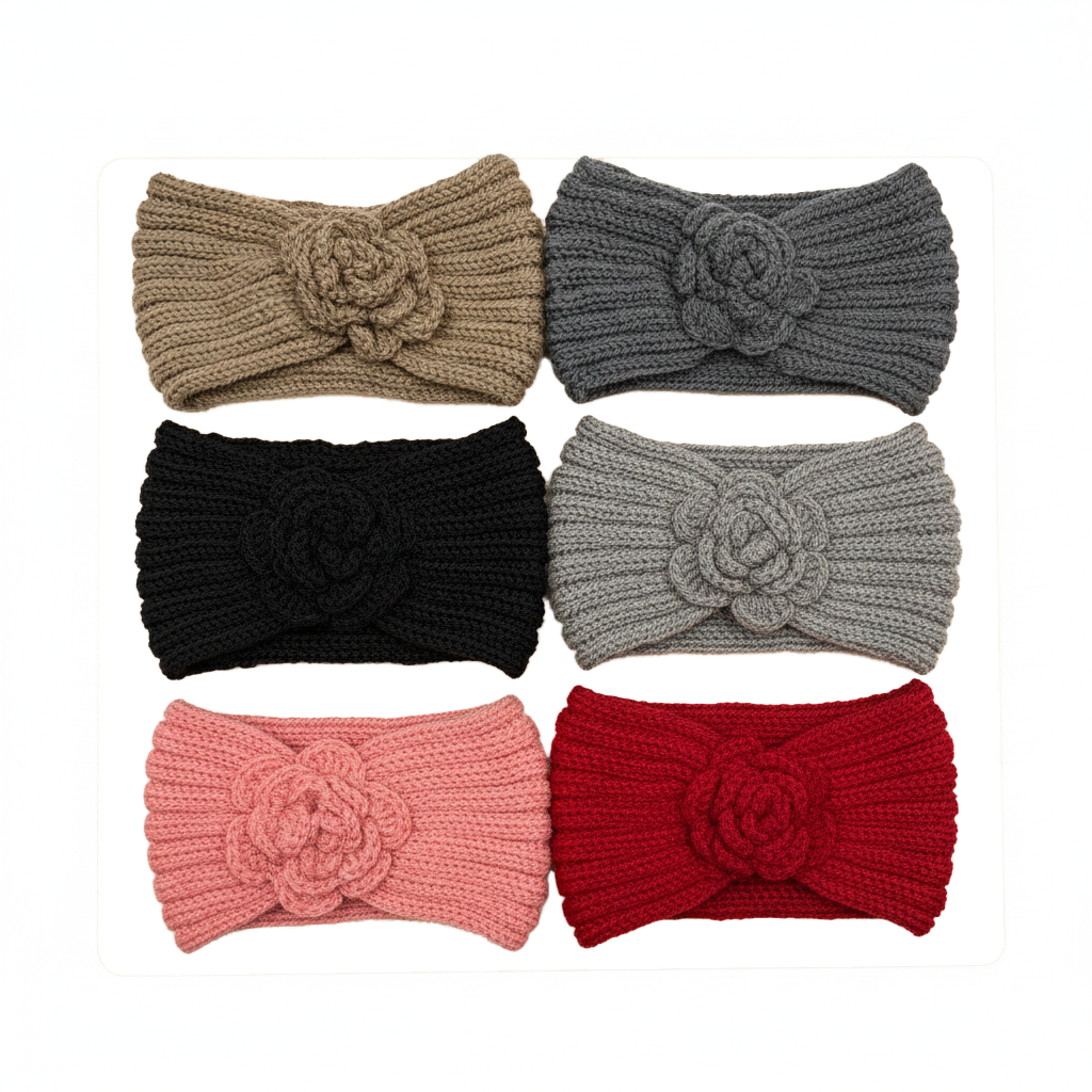 Winter Headwrap with Flower Design