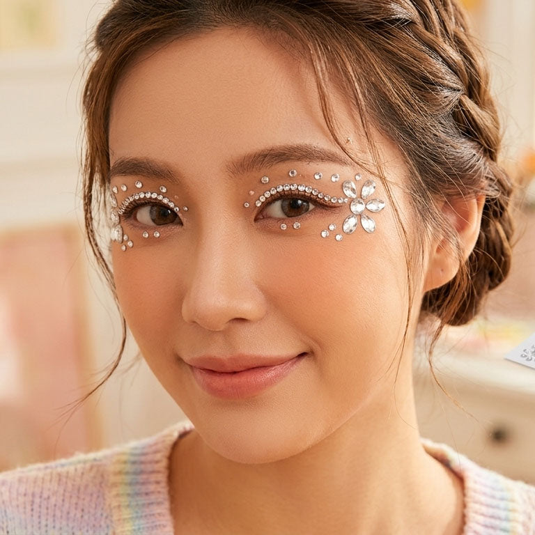 680 pcs Adhesive Face Gem Stickers of Various Sizes