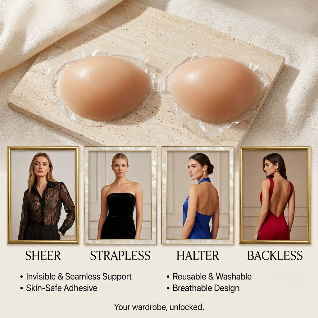 Self-Adhesive Silicone Backless Strapless Bra