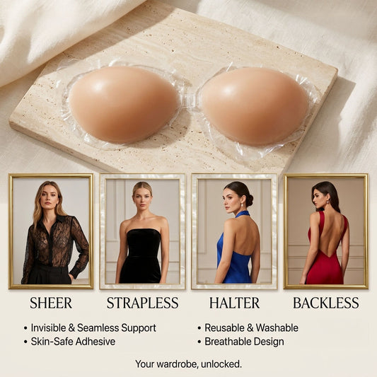 Self-Adhesive Silicone Backless Strapless Bra