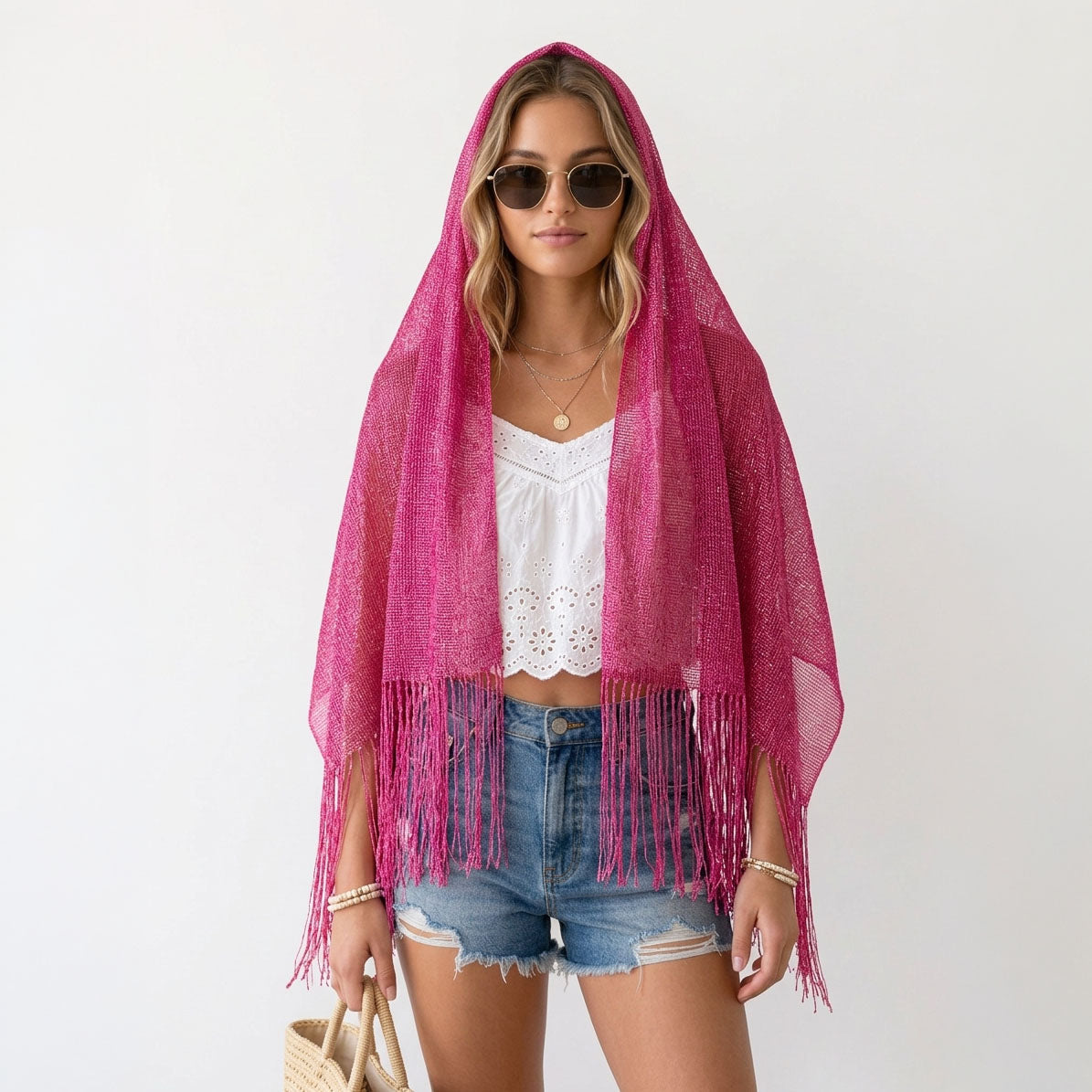 Mesh Net See-Through Shawl Scarf Cover-Up Wrap
