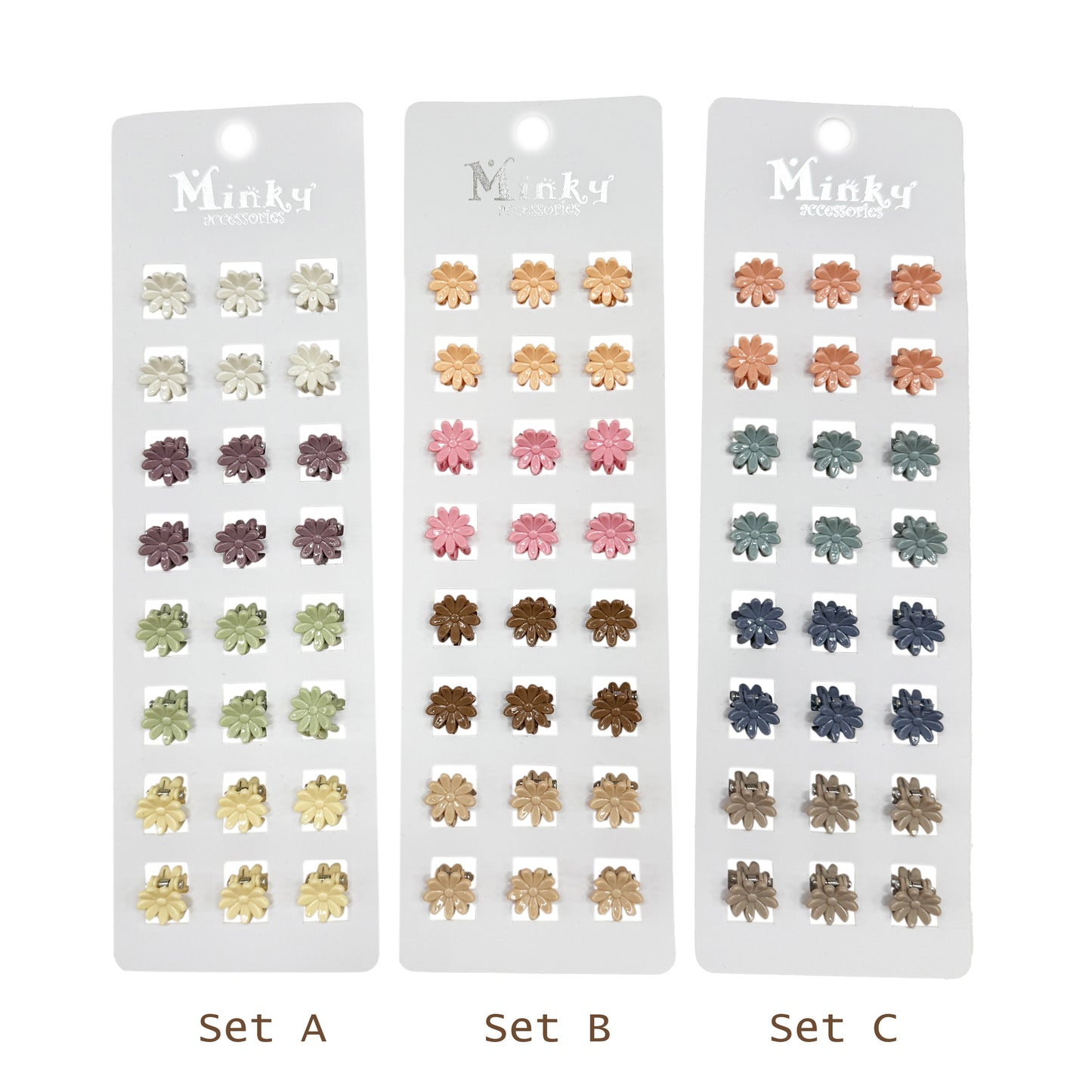 Mini Baby Flower Claw Clips - Set of 24