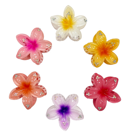 Hawaii Flower Hair Clips with Stones