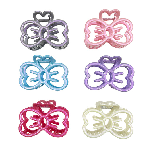 Glossy Kitty Bow Hair Claw Clip