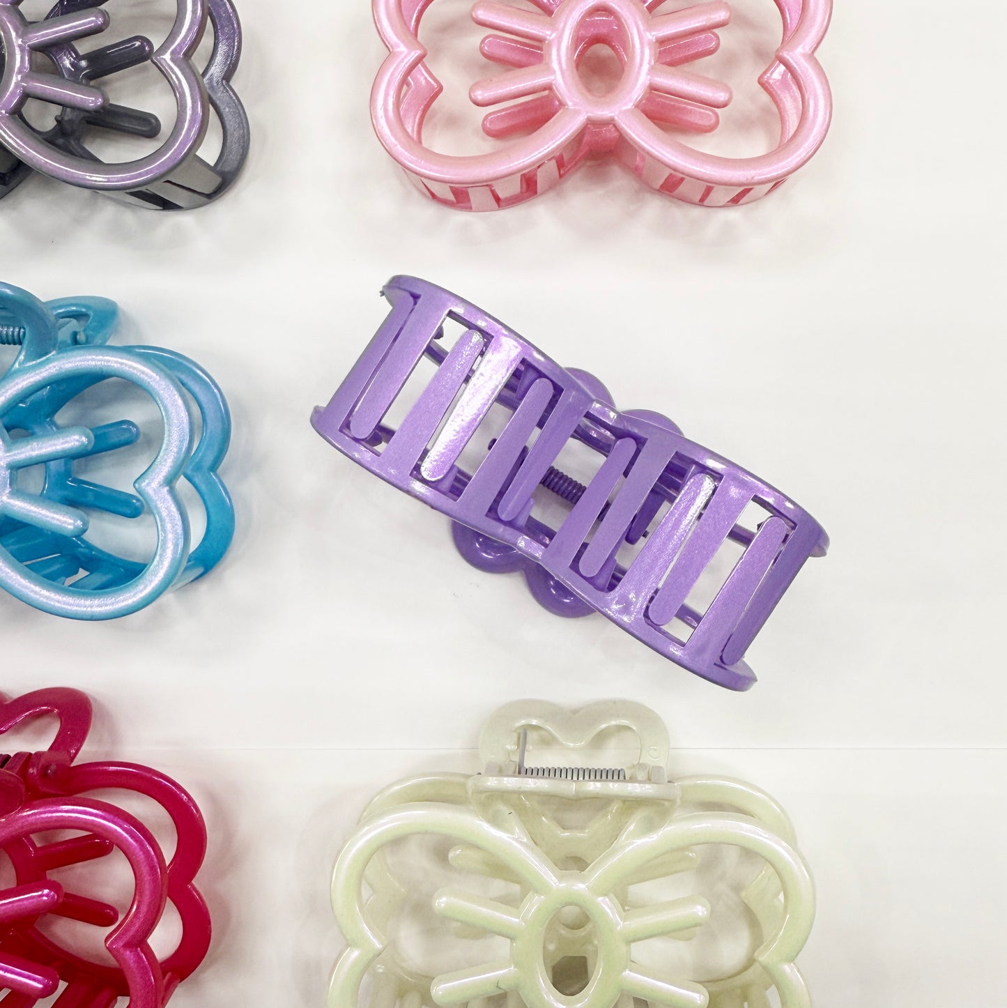 Glossy Kitty Bow Hair Claw Clip