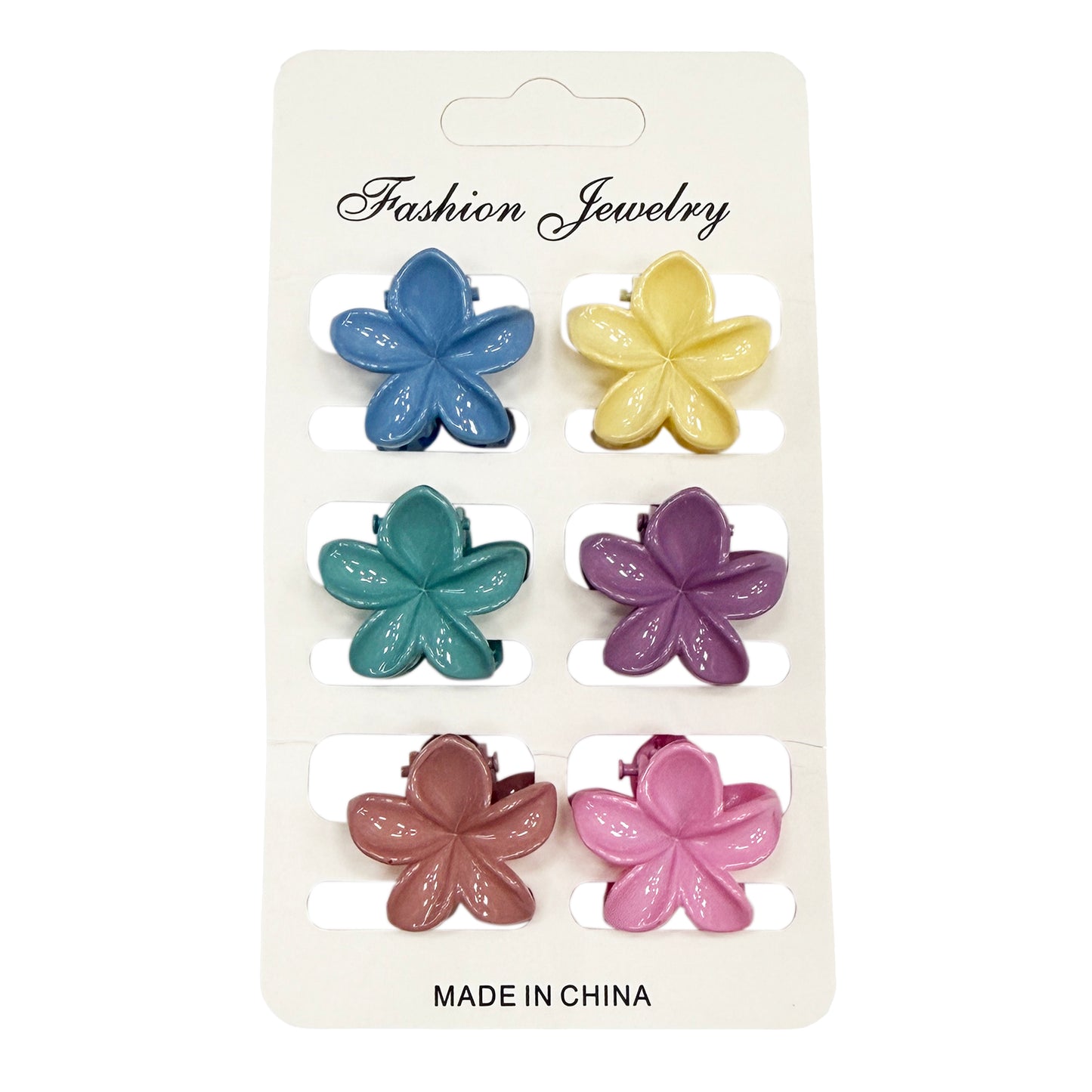 Small Hawaii Flower Claw Clips - Set of 6