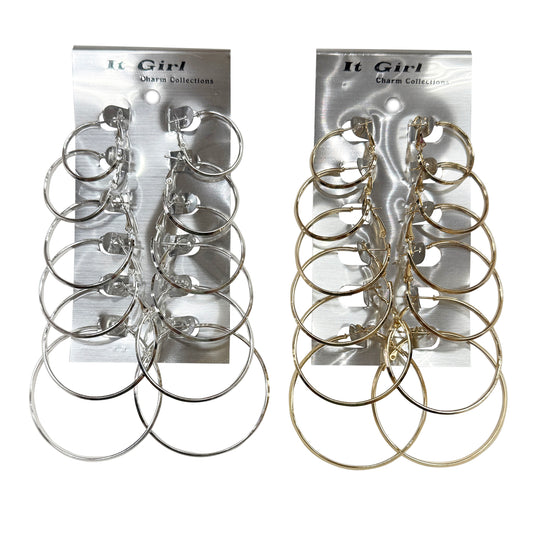 Multi-Pair Simple Hoop Earrings