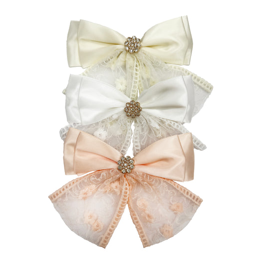 Lacy Embroidery Princess Bows