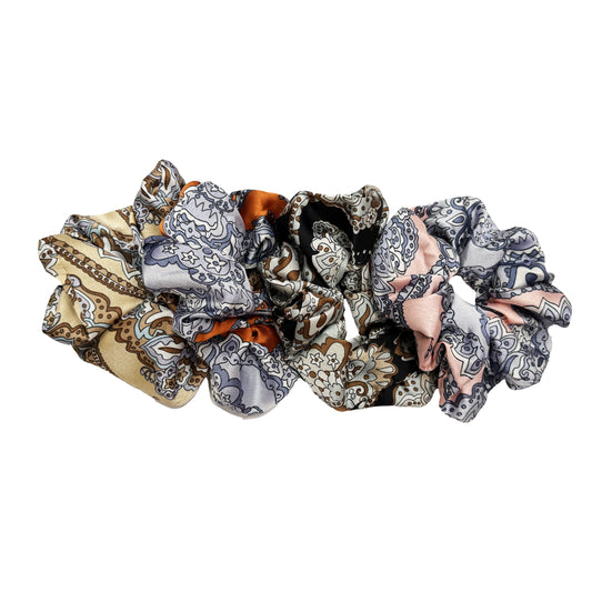 Jumbo Silky Scrunchies - Set of 4