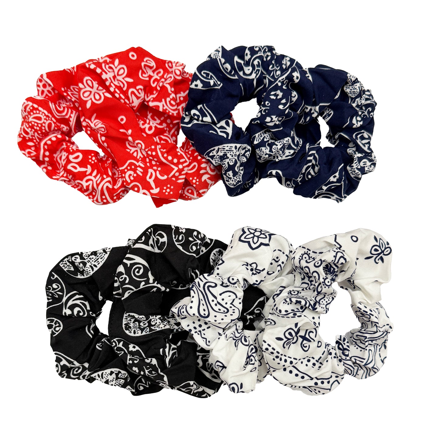Bandana Print Scrunchies - Set of 2