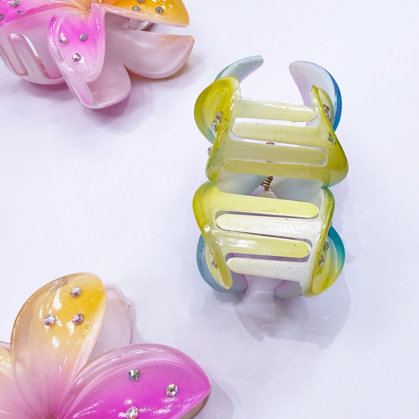 Hawaii Flower Hair Clips with Stones