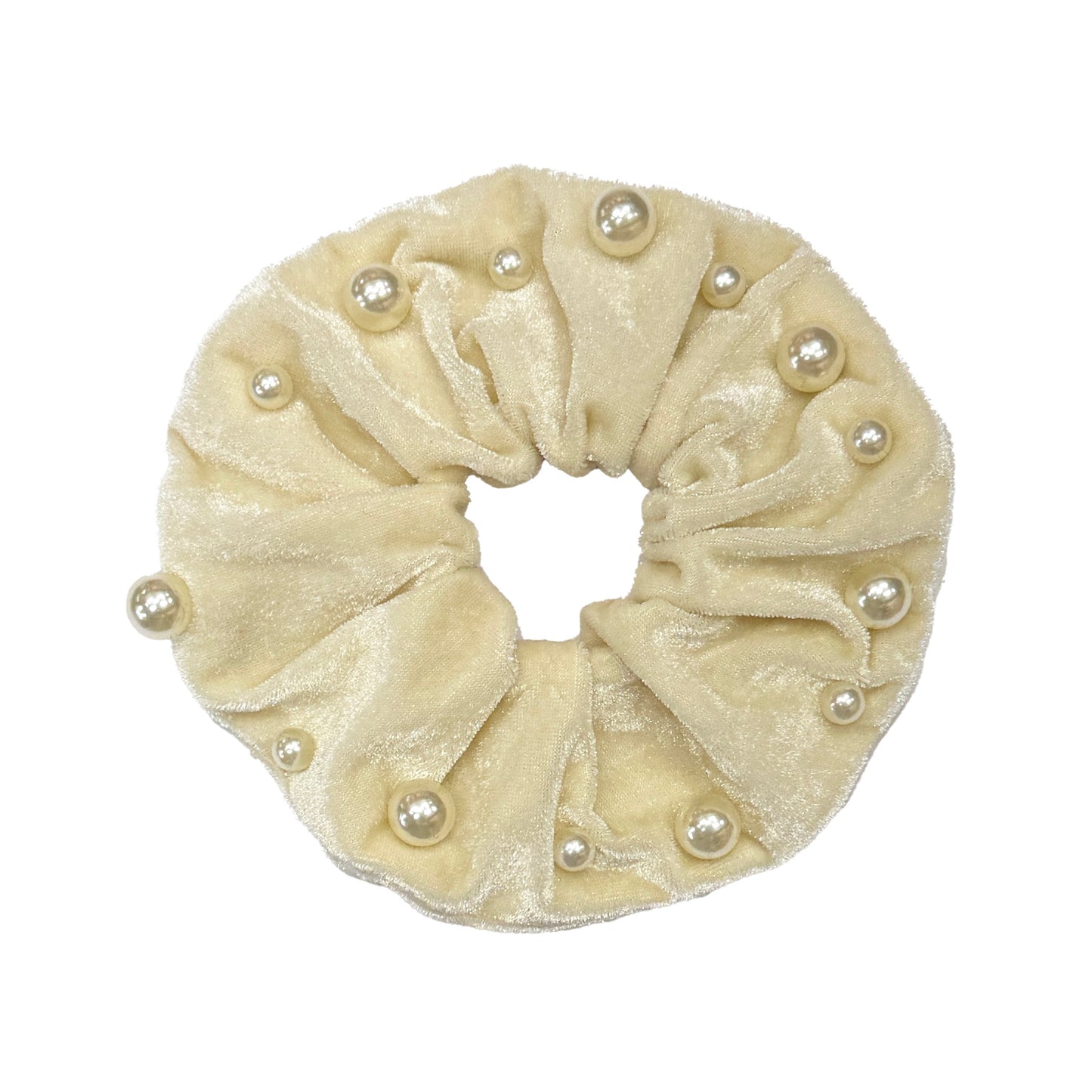 Velvet Scrunchies with Pearls
