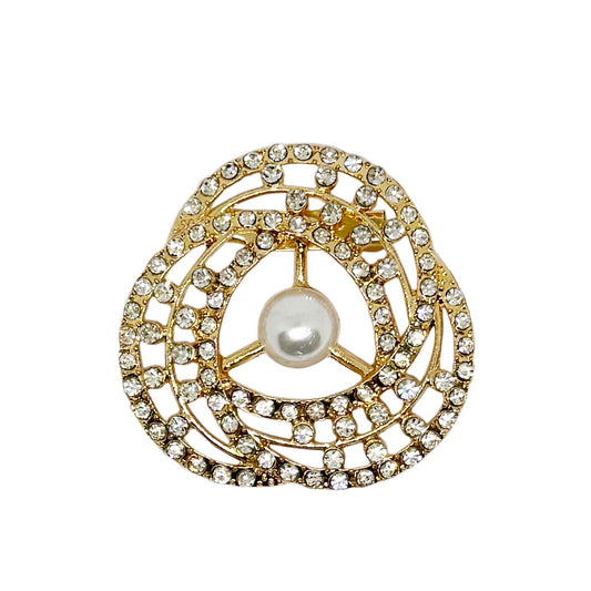 Round Brooch in Gold