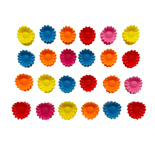 Mini Colorful Flower Claw Clips - Set of 24