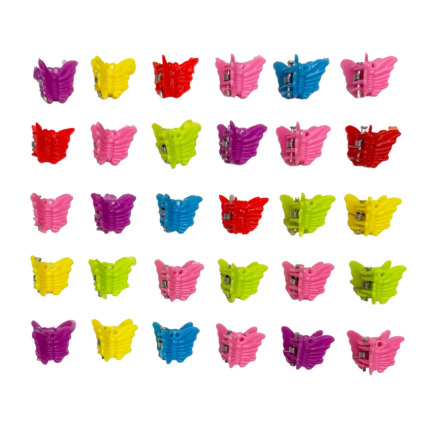 Mini Colorful Butterfly Claw Clips - Set of 30
