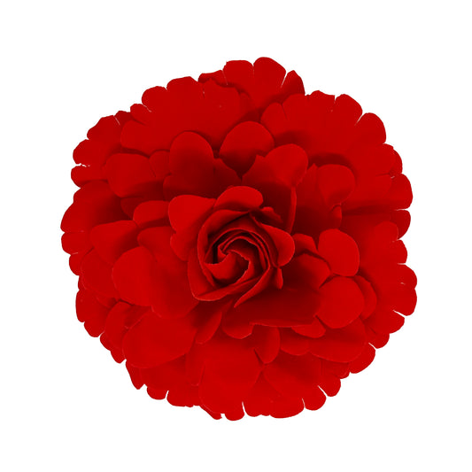 Red Flower Brooch Hair Clip and Elastic Tie
