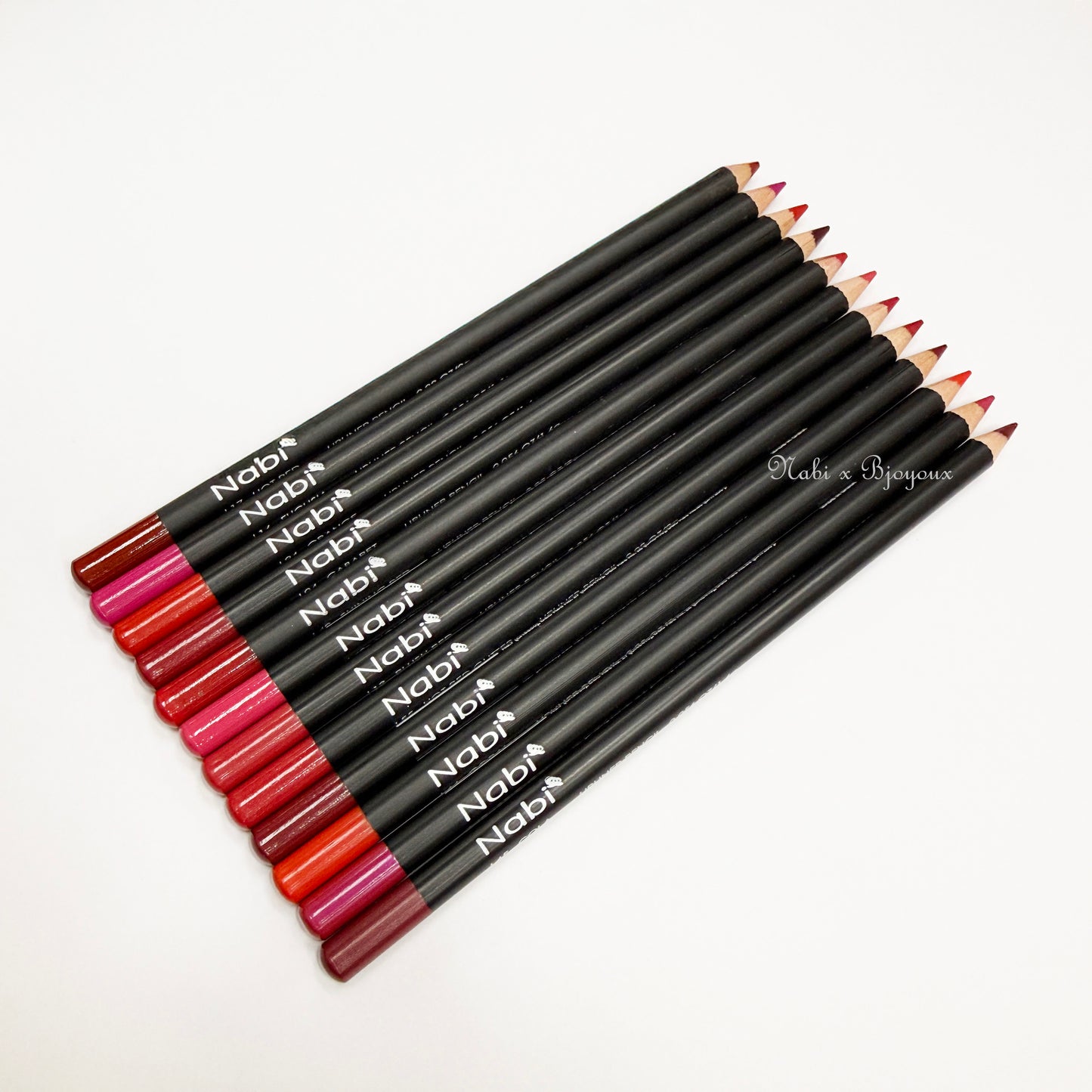 Nabi Lip Liner Pencil Set of 12 [Reds] - 7 inch Mixed Reds