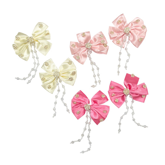 Pair of Bows with Roses & Beads