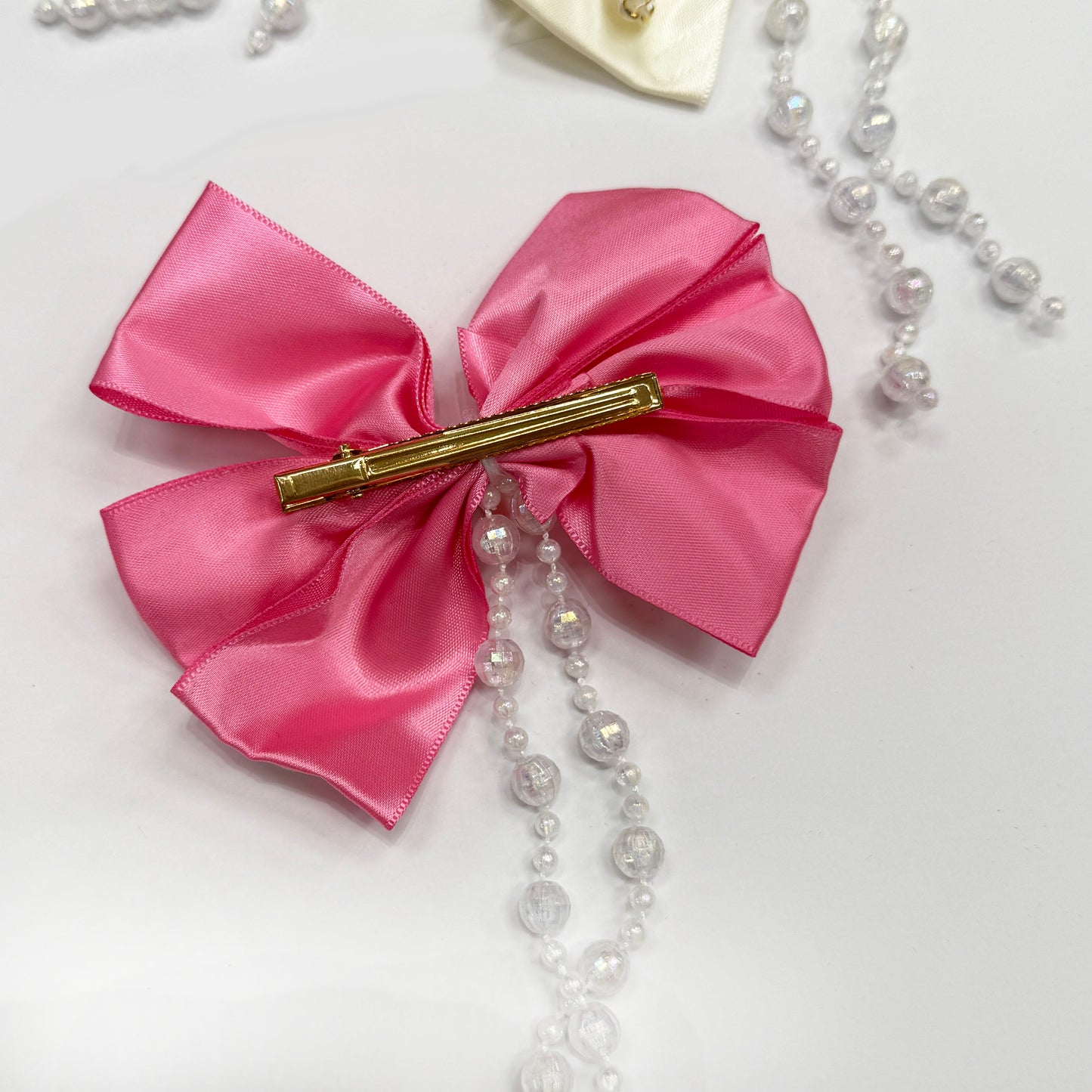 Pair of Bows with Roses & Beads