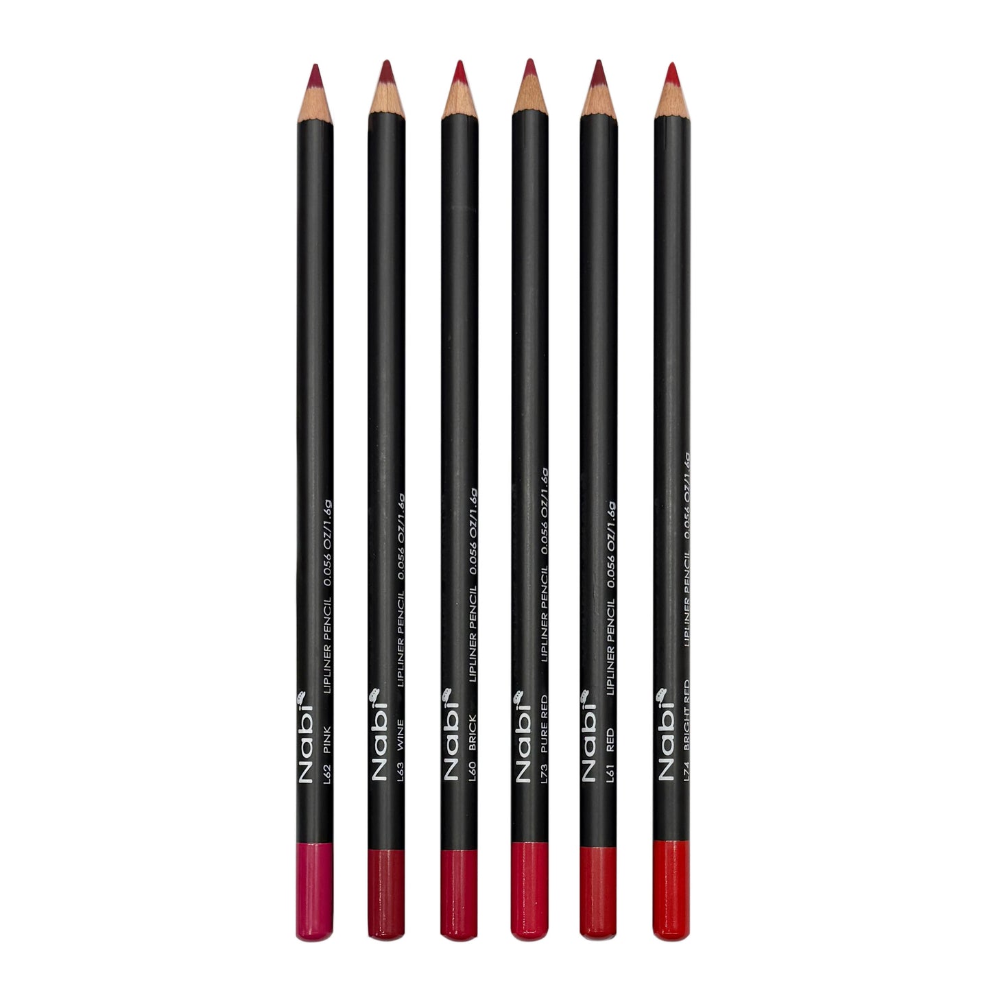 Nabi Lip Liner Pencil Set of 6 [NEW Reds]