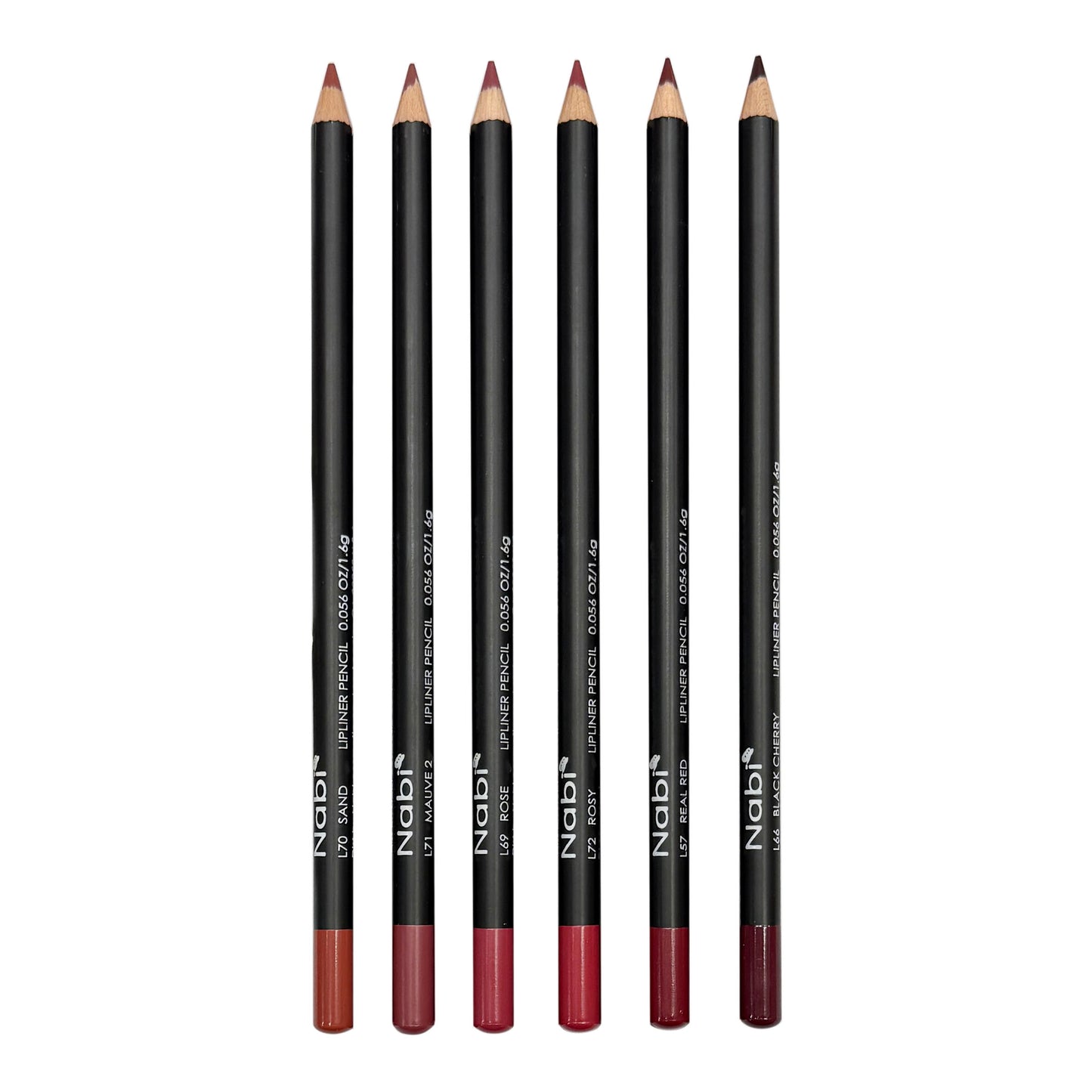 Nabi Lip Liner Pencil Set of 6 [NEW Natural Pink Tones]