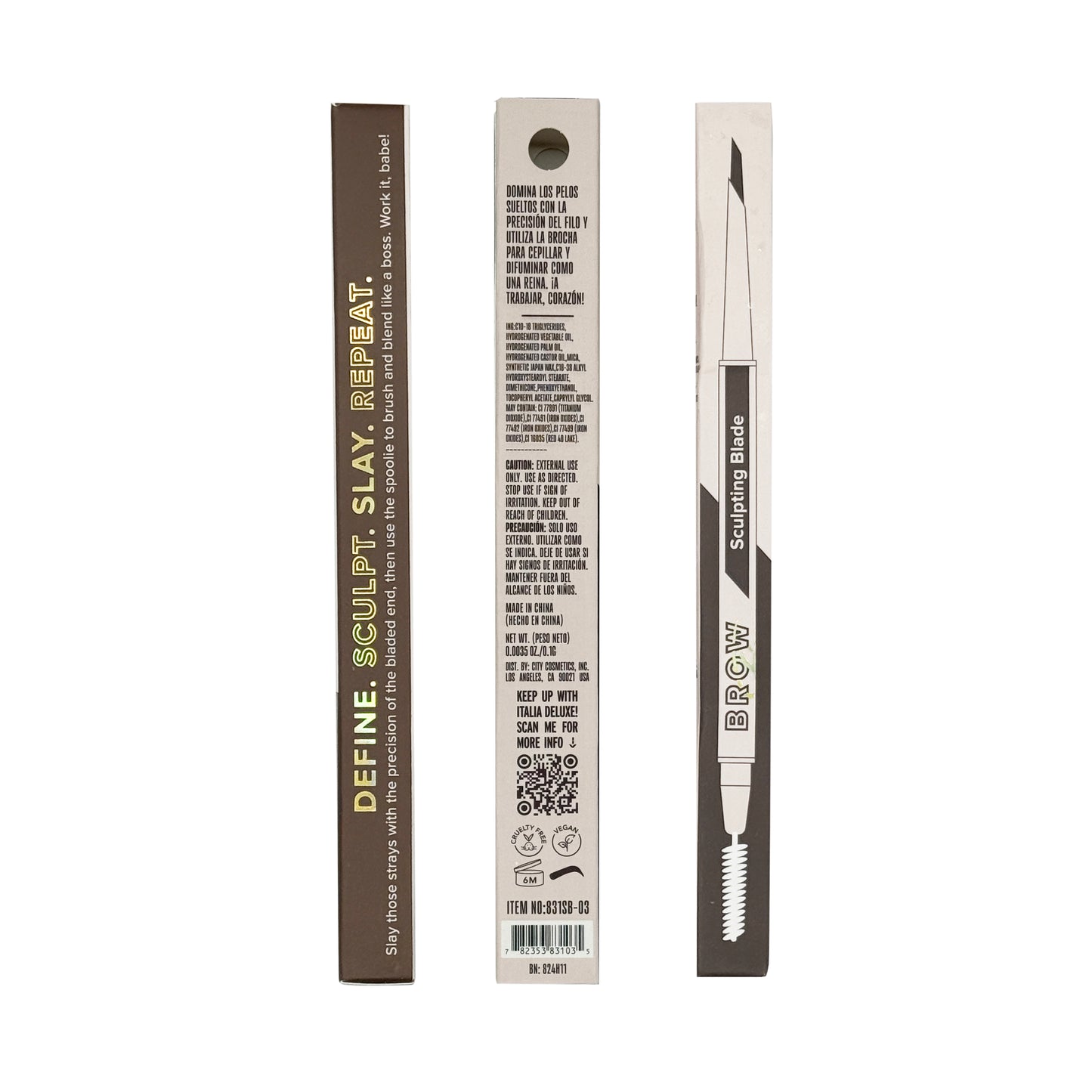 Italia Deluxe Eyebrow Sculpting Blade with Spoolie