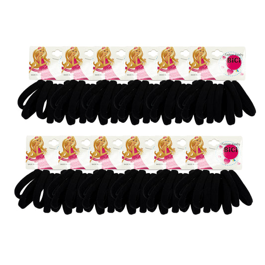 96 PCS BLACK ELASTICS IN BULK (DOZEN PACK)