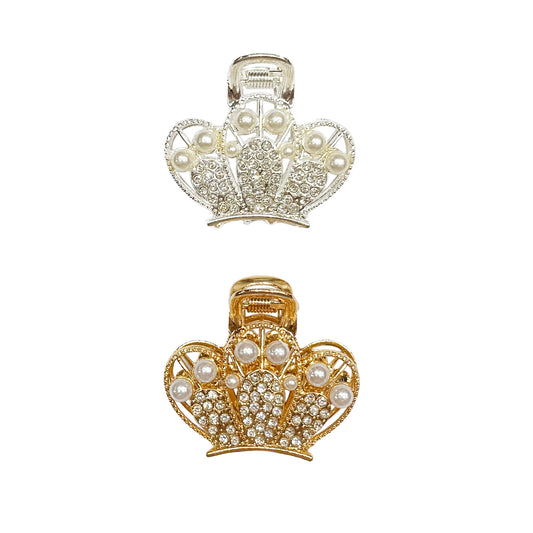 Metal Crown Tiara Hair Claw Clip