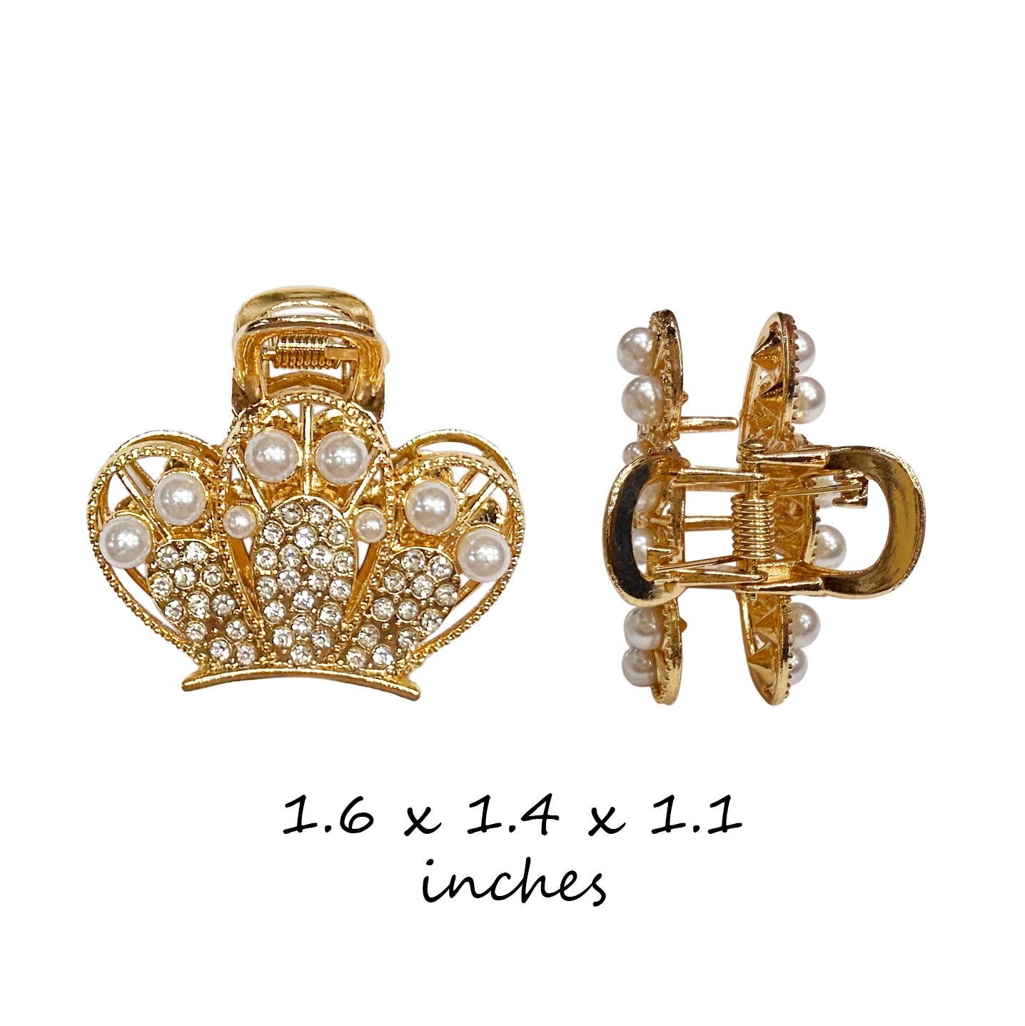 Metal Crown Tiara Hair Claw Clip