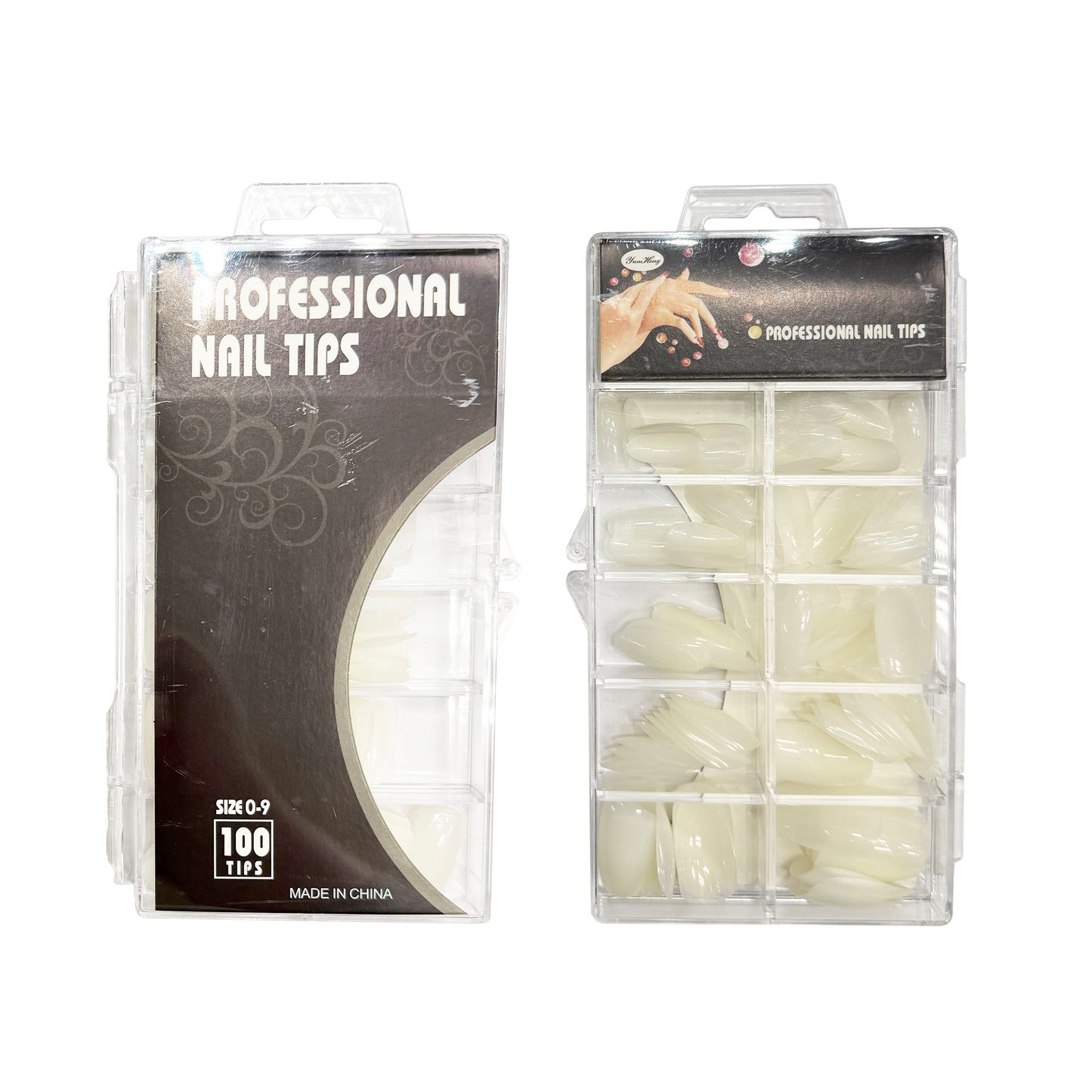 100 pc Bulk Round Tip Fake Acrylic Nails Various Sizes