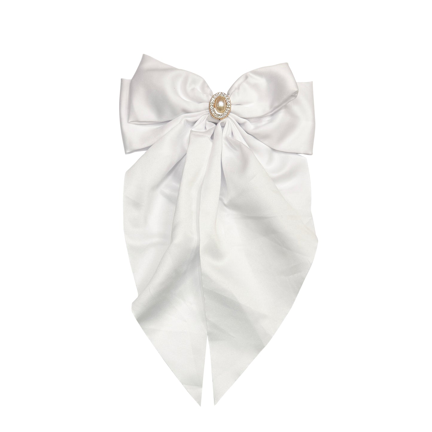 Satin Bows with Pearl Pendant