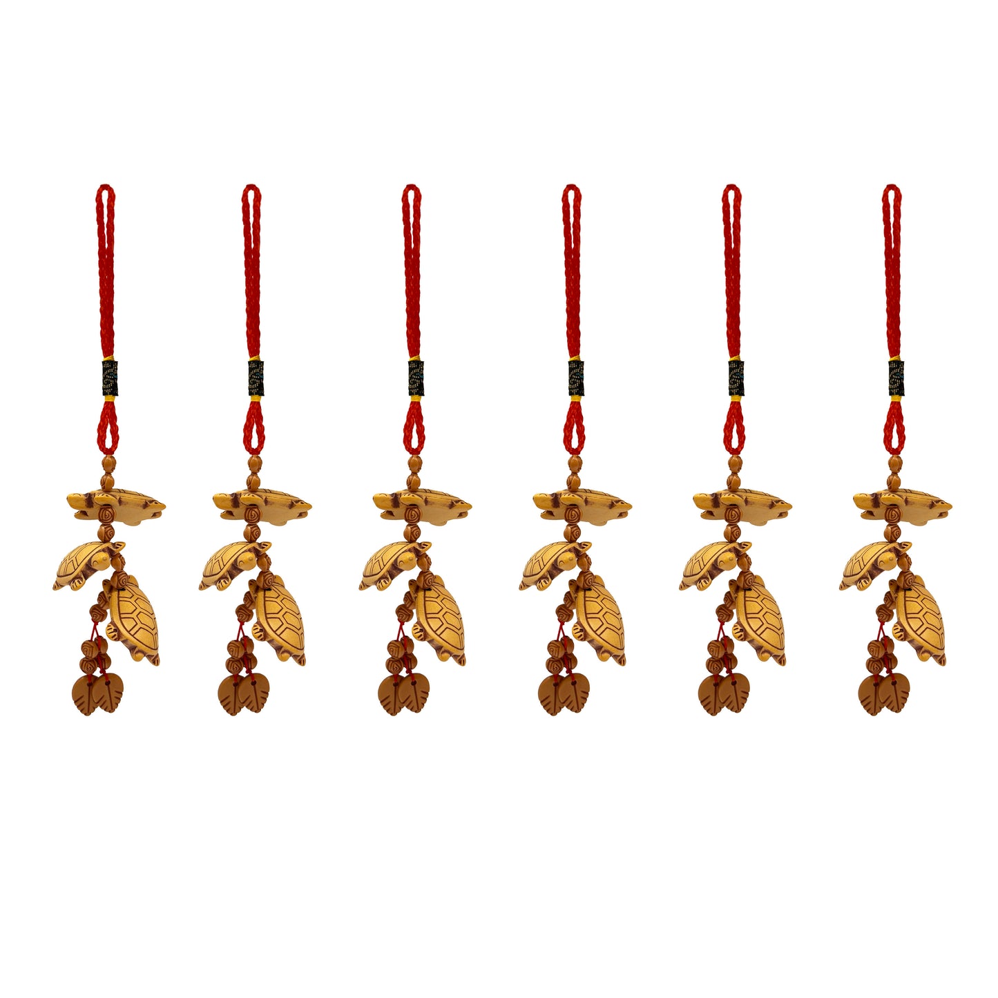 Wooden Three Turtles Keychain Rearview Mirror Window Decor for Good Luck