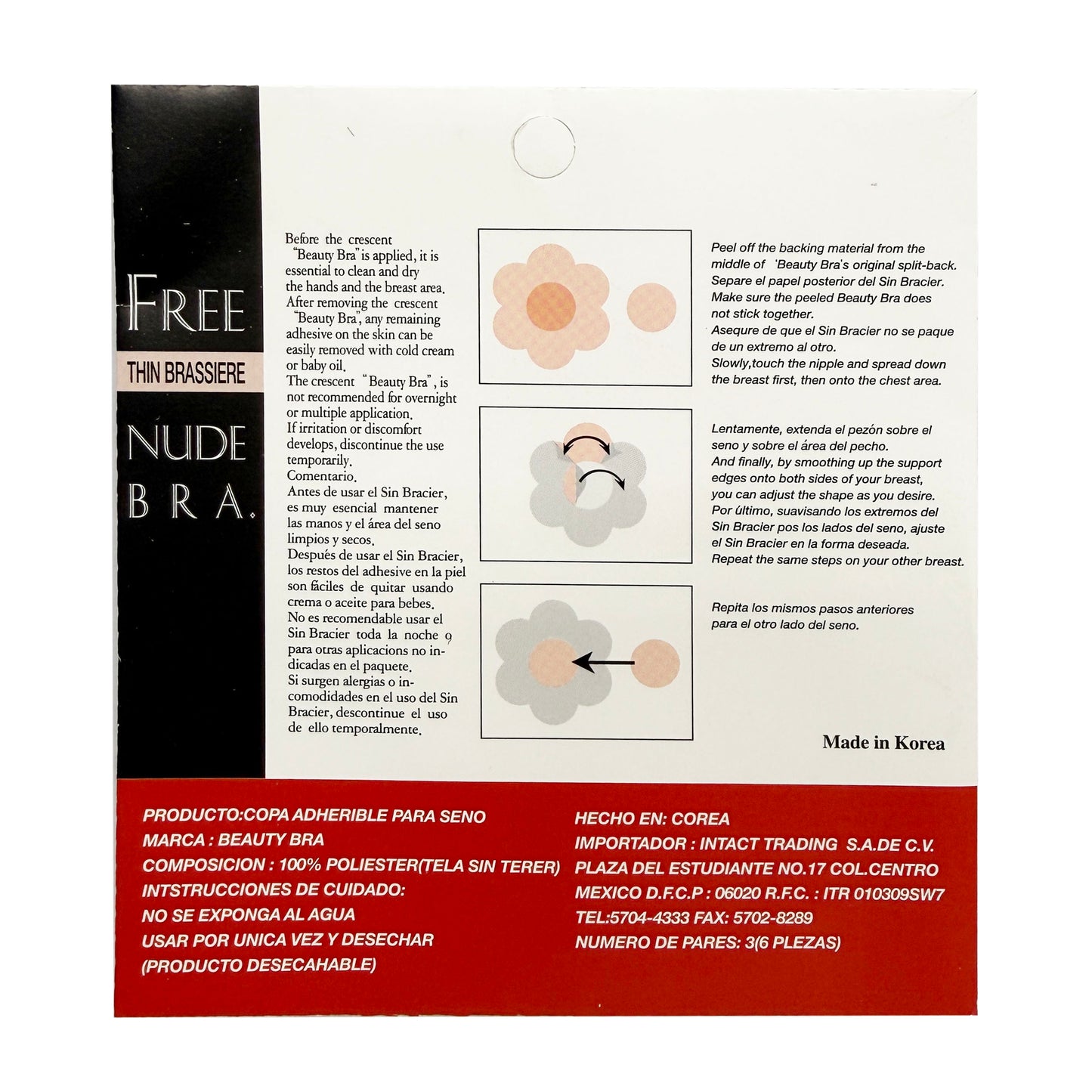 Made in Korea Adhesive Fabric Breast Petals Pasties Covers (3 Pairs)