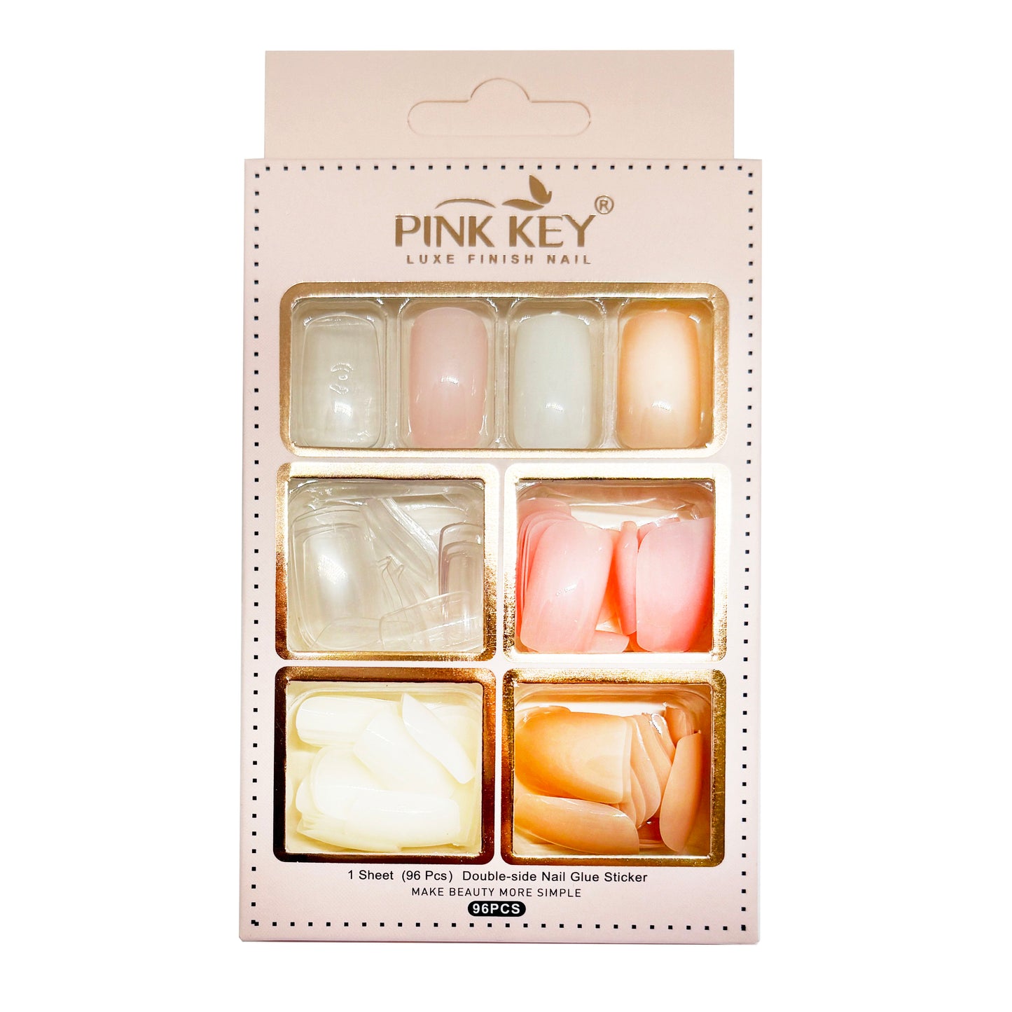96 pc Bulk Acrylic Nails Various Sizes