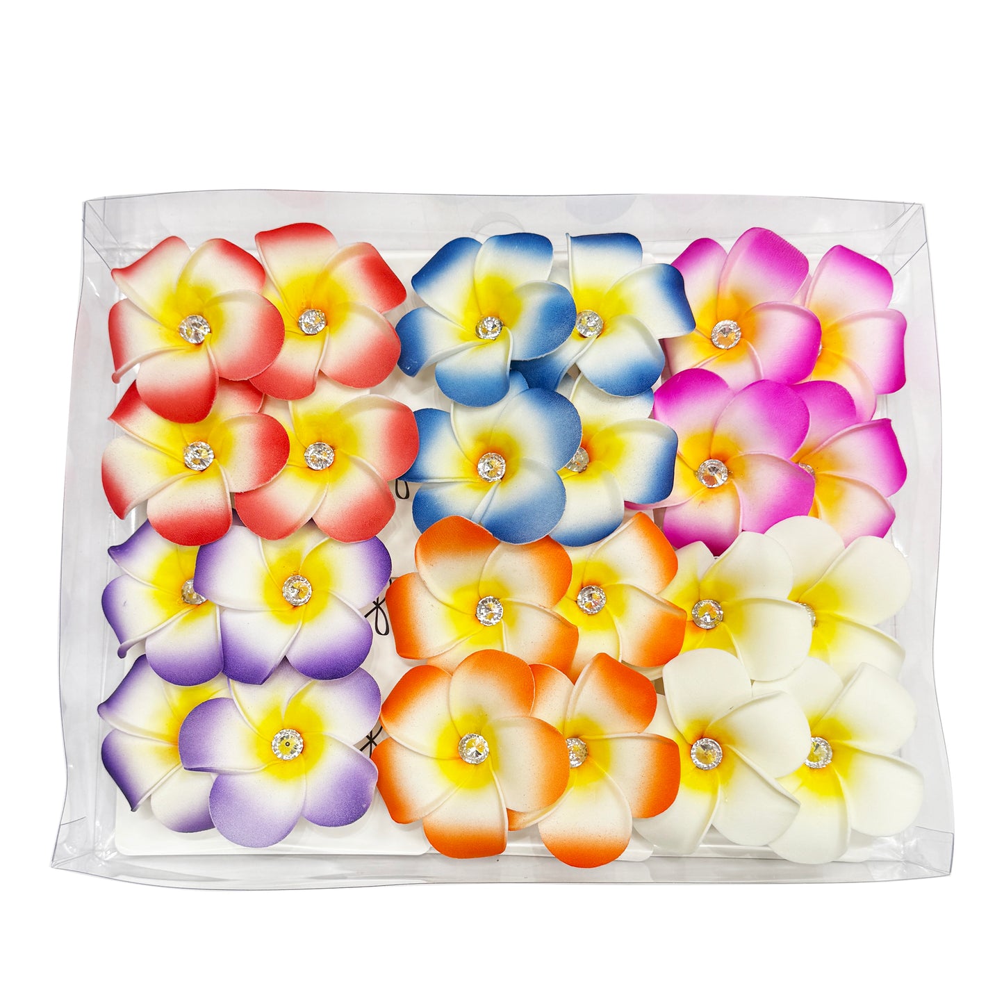 24 pcs Hawaiian Flower Hair Pins with Stones