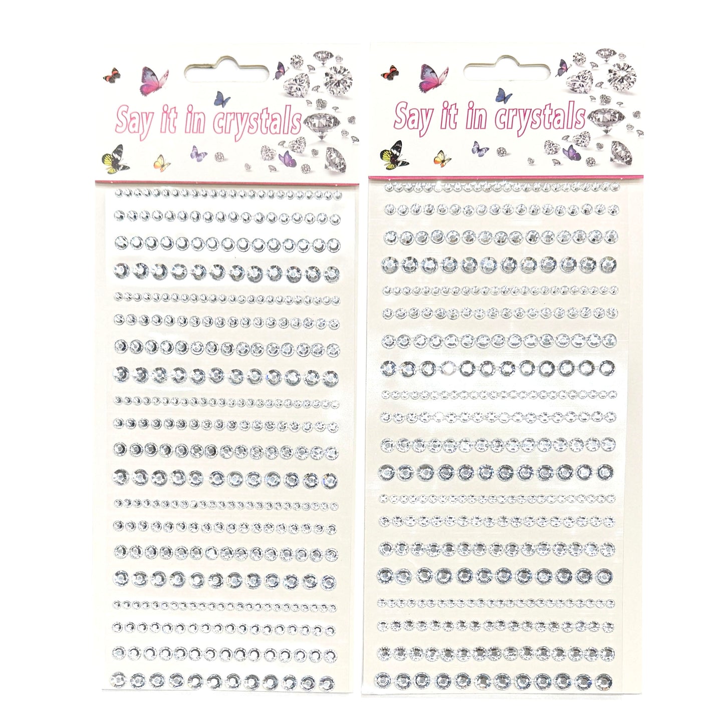 680 pcs Adhesive Face Gem Stickers of Various Sizes