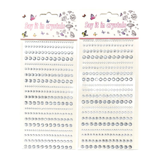 680 pcs Adhesive Face Gem Stickers of Various Sizes