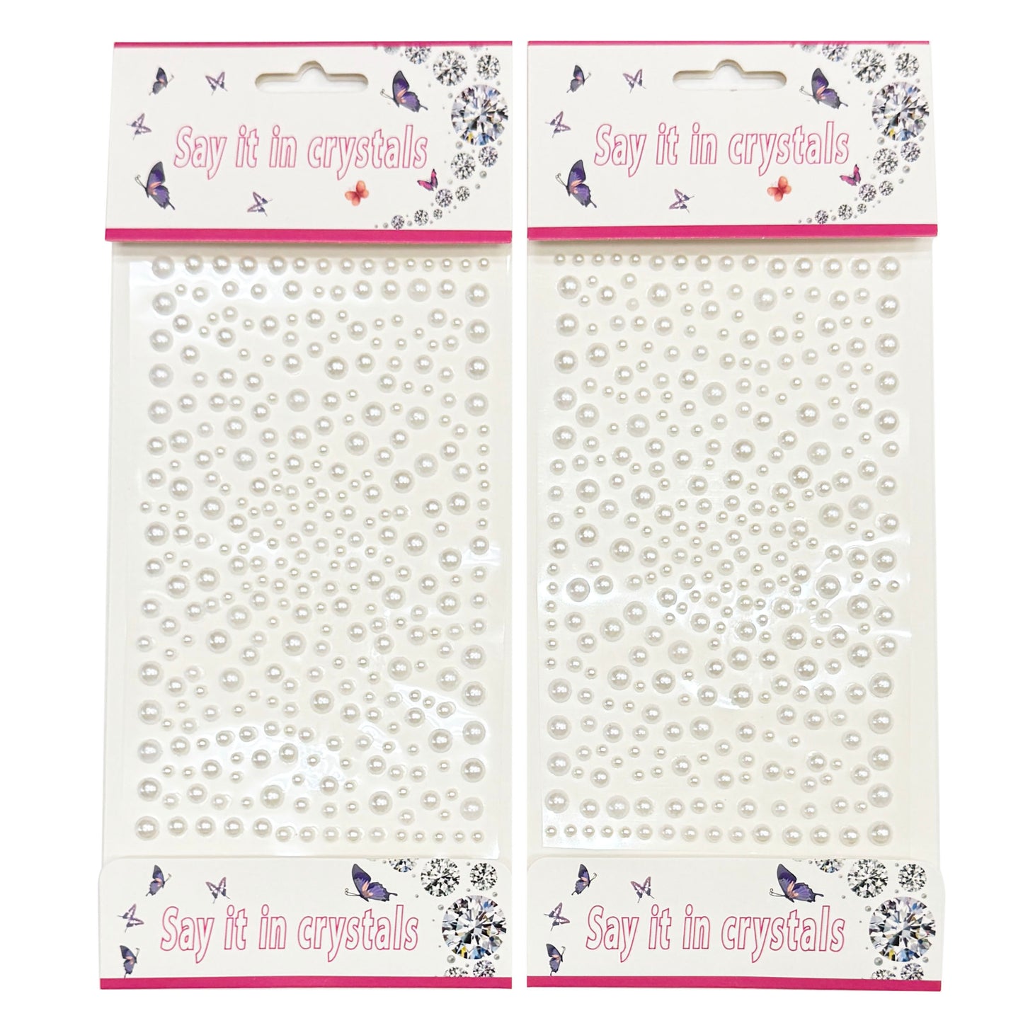 600+ pcs Adhesive Face Pearl Stickers of Various Sizes