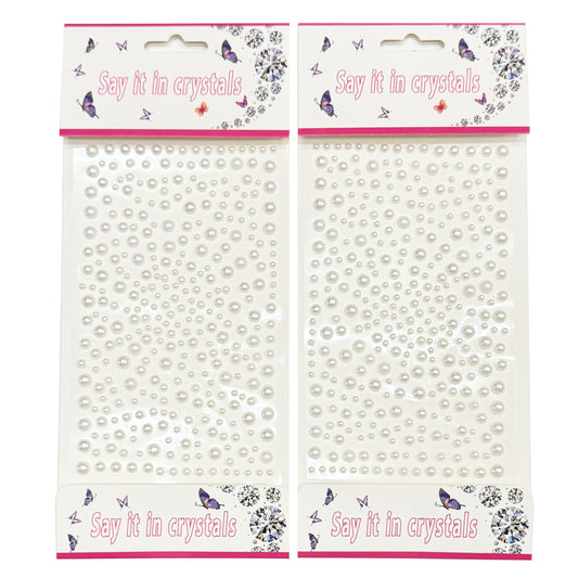 600+ pcs Adhesive Face Pearl Stickers of Various Sizes