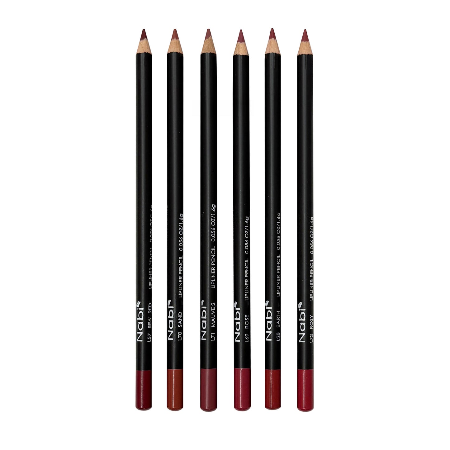 Nabi Lip Liner Pencil Set of 6 [NEW Natural Pink Tones]