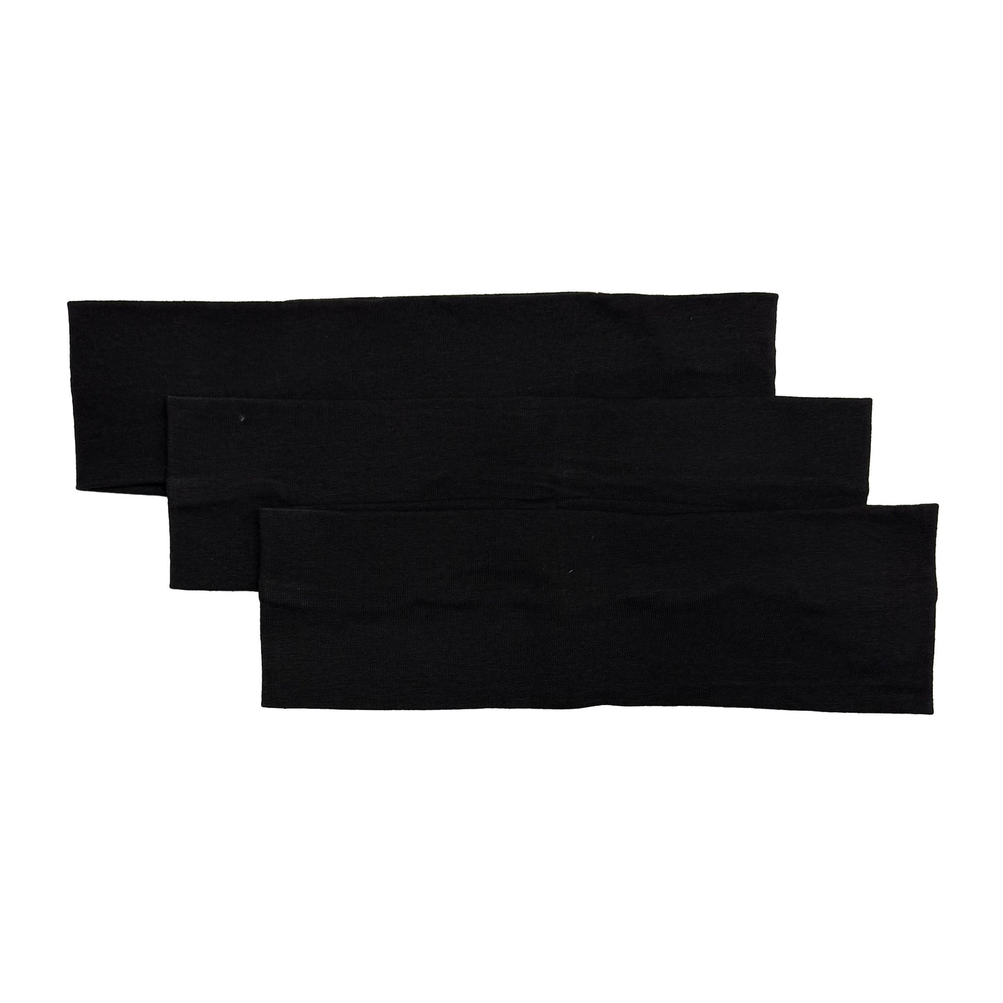 Set of 3 Plain Black Elastic Headbands