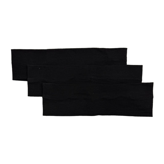 Set of 3 Plain Black Elastic Headbands