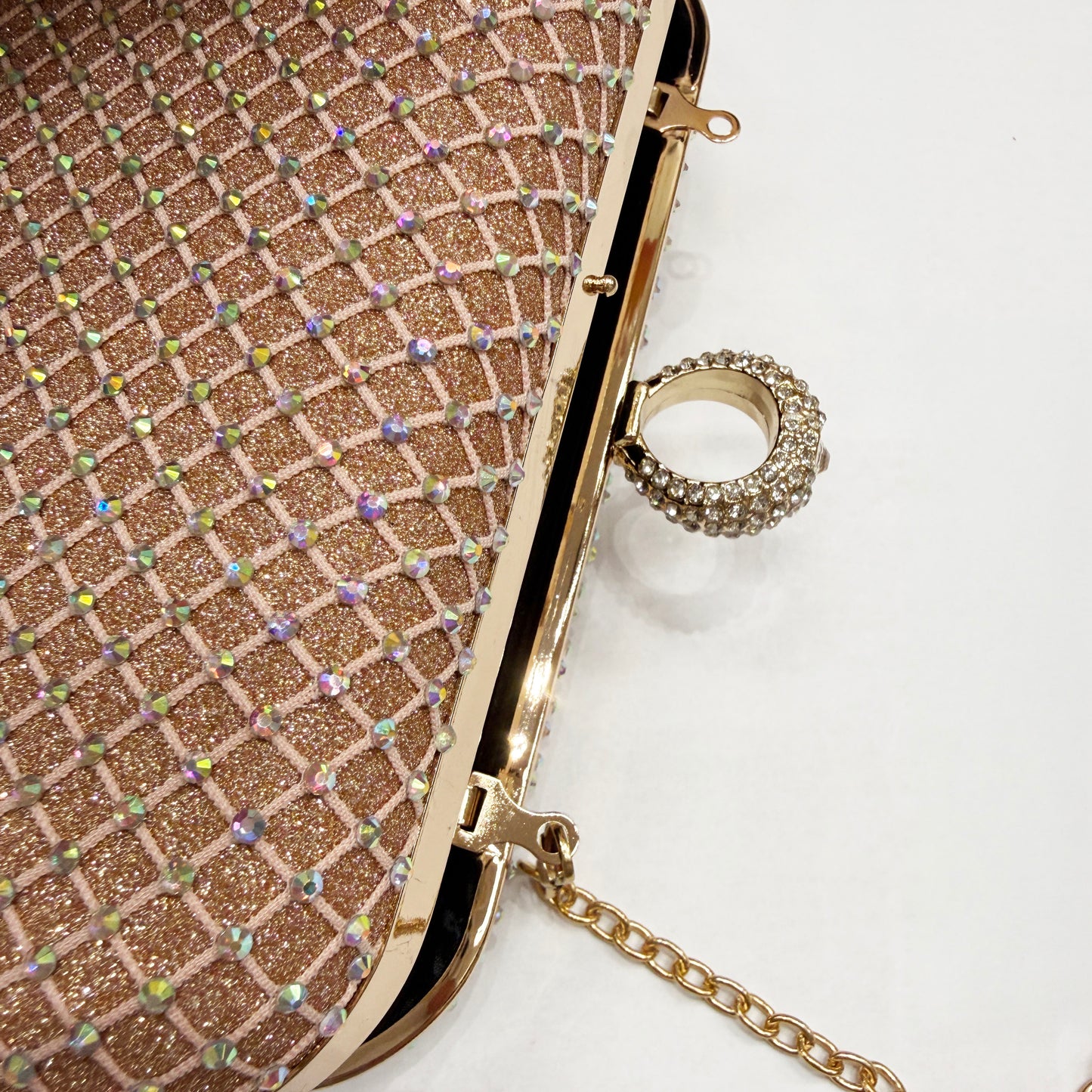 Rectangular Dressy Formal Evening Clutch with Attachable Shoulder Strap