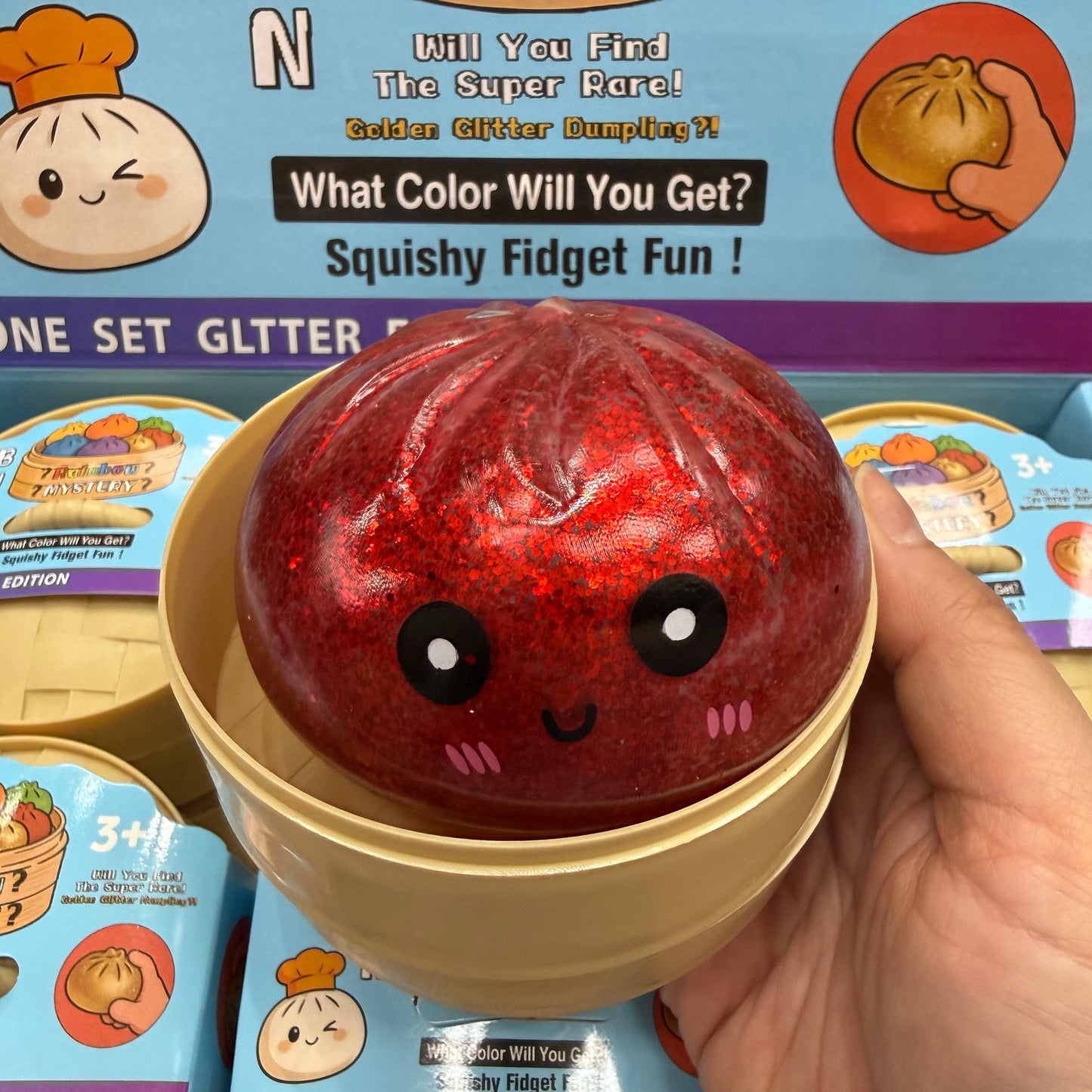 Squishy Dumpling Filled with Beads in Steamer Basket