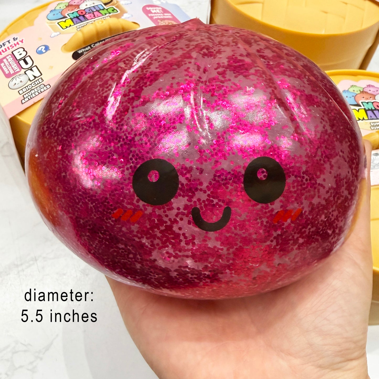 Jumbo 5 inches Squishy Dumpling with Orbeez Mystery Surprise
