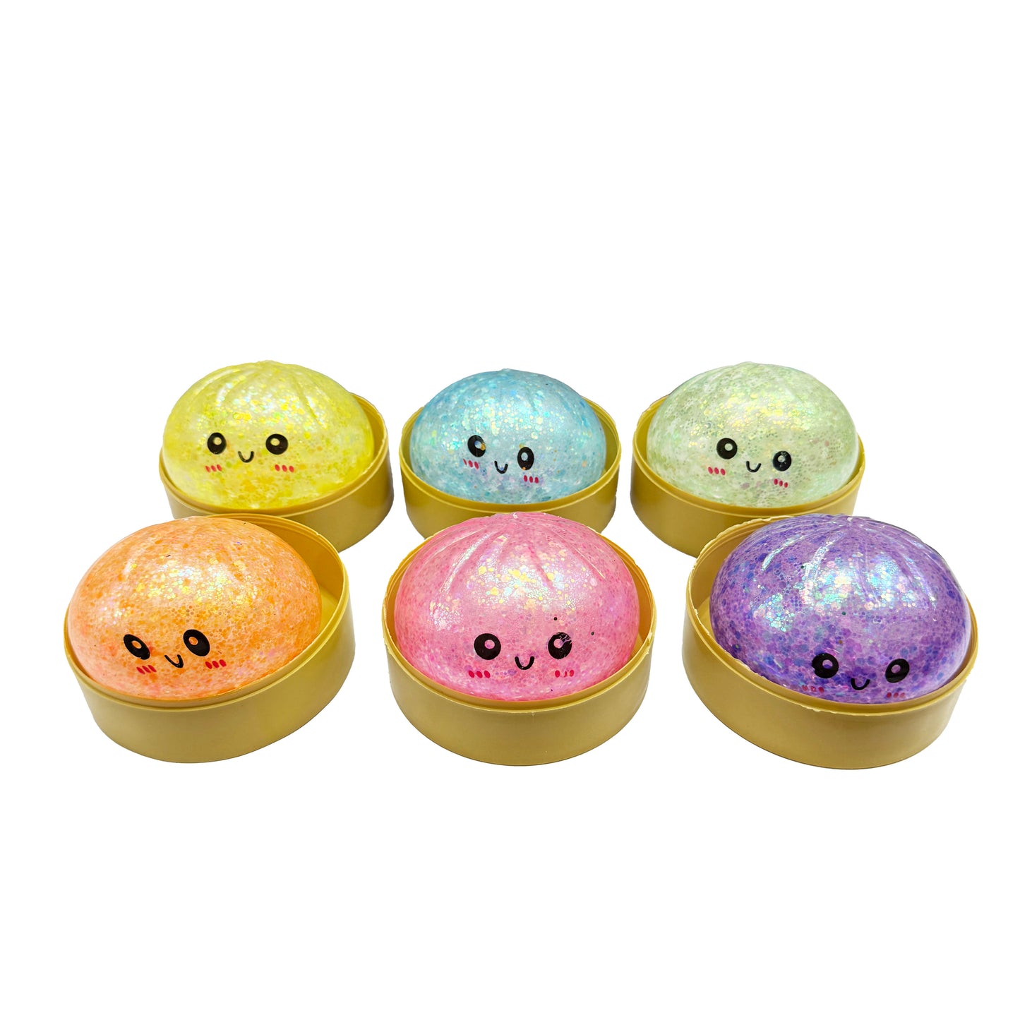 Squishy Dumpling Filled with Beads in Steamer Basket