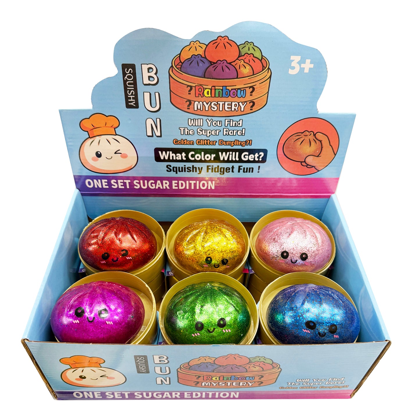 Squishy Dumpling Filled with Colorful Beads & LED Light