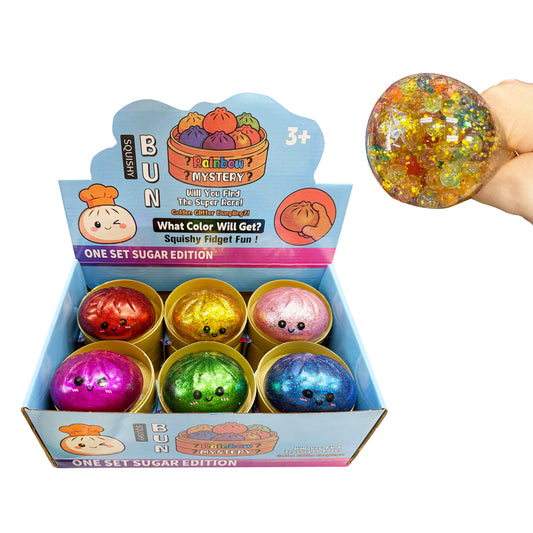 Squishy Dumpling Filled with Colorful Beads & LED Light