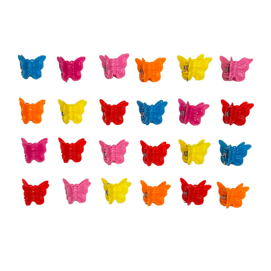 Small Colorful Butterfly Claw Clips - Set of 24